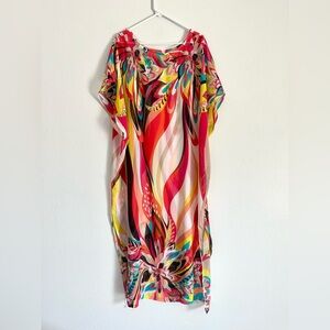 Colorful maxi sheer beach kaftan